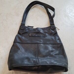 Fossil Classic #75082 Black Pebble‎ Leather Shoulder Bag Purse Vintage